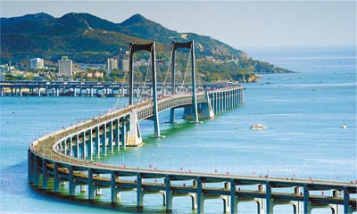 大连星海湾跨海大桥通车|车道|大桥