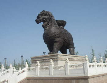 美丽河北武术之乡铁狮子霸气沧州风景美