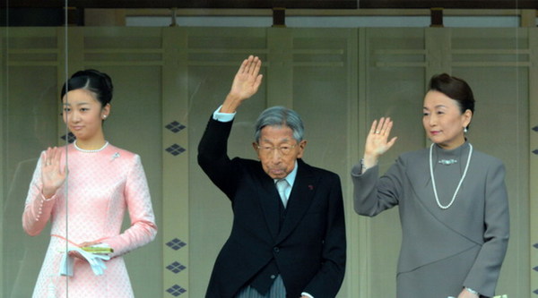 今年1月2日，三笠宫崇仁亲王在皇宫参加新年朝贺活动（网页截图）