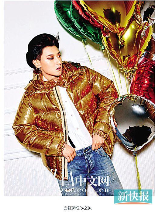 帅得不要不要的。    黄子韬以妖娆妆容登上杂志封面,写真里的他一如往常地化着标志性的浓黑眼线、烟熏妆,气质依旧另类。