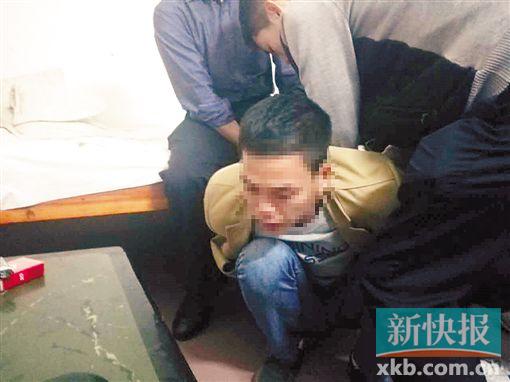 ■两名犯罪嫌疑人被抓获时的情景。