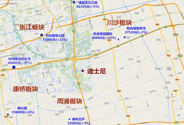 图解:上海迪士尼开园在即 周边房价多少钱?