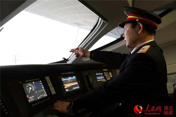 武汉铁路局武昌南机务段高铁司机加强瞭望，严格按标作业，确保行车安全。（赵帅民 摄）