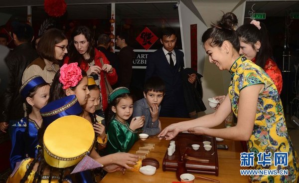 2月3日,乌兹别克斯坦国立艺术博物馆,文化展活动现场。