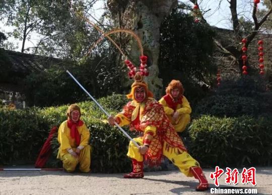 绍兴沈园景区金猴献瑞　绍宣提供　