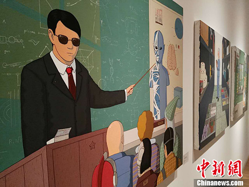 崔君、莫頔、狄青个展开幕现场，图为崔君作品。宋宇晟 摄