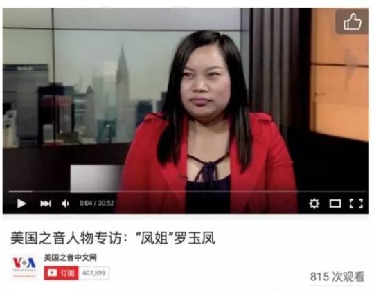 ▲接受美国之音专访时的凤姐