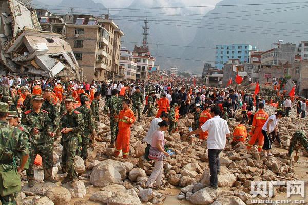 灾难中的舟曲 （央广网记者 张磊 摄）