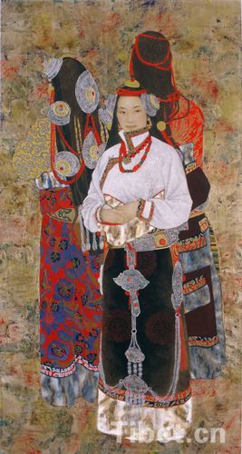 郑美秋作品《扎西德勒》 来源：中国西藏网