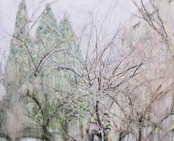 《三棵树》160cm×130cm布面油画及丙稀2012