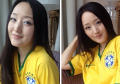 43岁杨钰莹穿球衣变身足球宝贝
