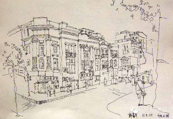 中央大街与大安街交口.韩菁华画