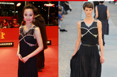 张逗逗穿Chanel 2012早春度假系列黑色修身礼服。
