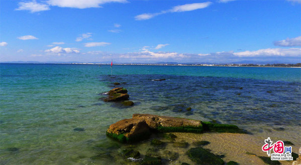 度假天堂突尼斯哈马马特 海滨画中景