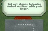手指按照虚线位置划动，将纸张剪成所需的形状。