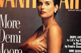  1991年，黛咪?摩尔在分娩前一个月应《名利场》高价之邀拍摄了一辑全裸写真，成为孕星全裸的“鼻祖”。