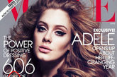 歌手阿黛尔（Adele）在《VOGUE》封面上只看到了傲人的双乳和一个胳膊，右侧的胳膊被PS掉了，看来是修片大师为了追求模特摆出最好的Pose。
