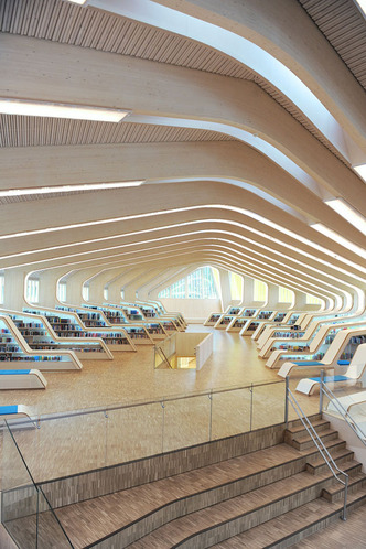 26对木材结构肋骨组成挪威vennesla文化中心和图书馆 