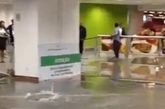 为世界杯而斥资13亿美元翻新改造的圣保罗Congohas机场在20分钟的大雨过后被淹。