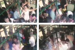 杭州公交纵火案车内事发画面