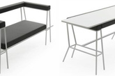 高冷的线条，合金铝与纯棉沙发布的结合，桌椅两用的设计，让这款家具兼具美观性和实用性的吸引力。（实习编辑：陈尚琪）