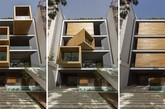 建筑工作室 Next Office 在伊朗德黑兰市创建了这幢名为 Sharifi-ha House 的四层楼住宅。
在伊朗传统住宅中，基于季节的变化，许多住宅中客厅分为夏季和冬季两个 ，以适应不同的季节。而设计师在这幢住宅中带来的创新设计正是呼应并借鉴于这一传统形式，因为 Sharifi-ha House 自二层以上的三个房间可以使用遥控器向外旋转九十度，所以业主可以根据隐心情 、天气、季节、隐私需要，随时调整房间的窗户朝向 ，以获得最佳的采光、甚至扩展住宅空间。（实习编辑：周芝）