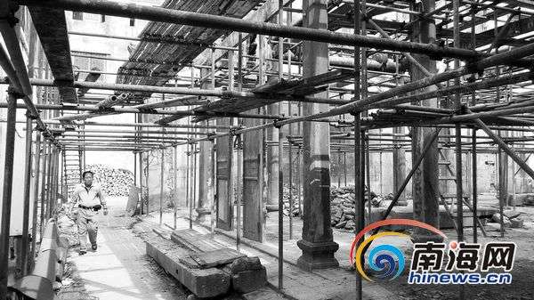 海口天后宫修复工程暂停 水管老旧堵塞停水[图