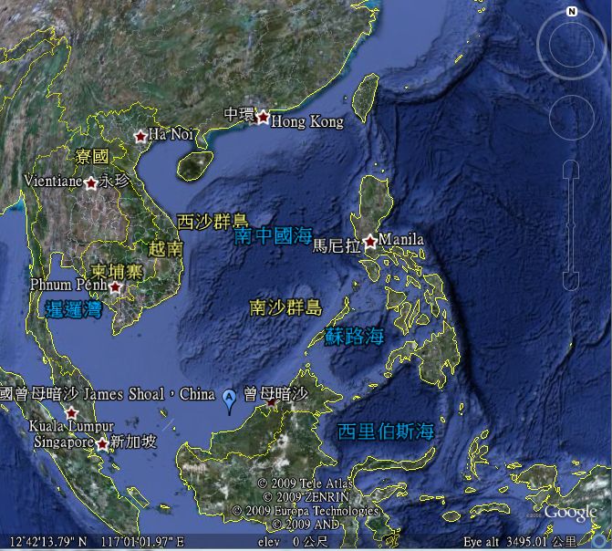 曾母暗沙地理位置图