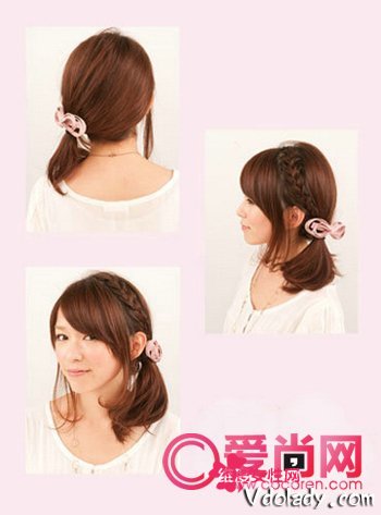 梨花头变身侧编发扎发 可爱又清新_时尚频道_