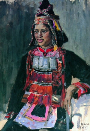 　　侯一民《瑶族新娘》  油画 1980年