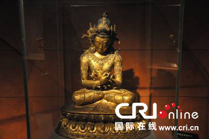 　　首都博物馆收藏的古代佛像雕塑：金刚手菩萨(Vajradhara) （1368－1644）