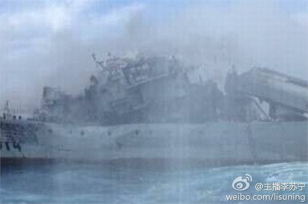中国海军老兵514镇江舰退役后担负靶舰试验任务被摧毁