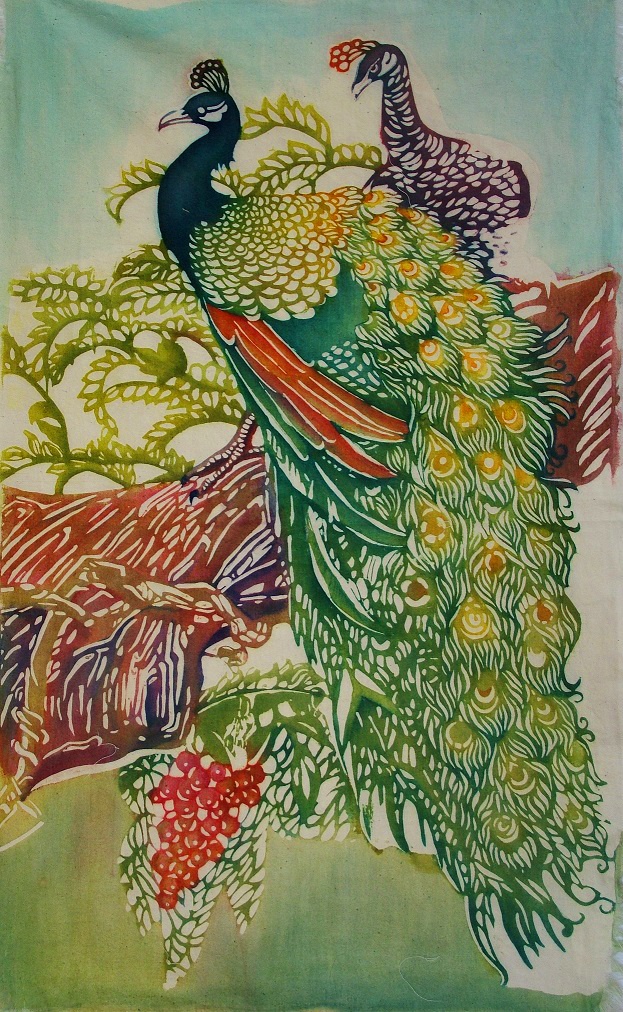 手工制作孔雀贴画