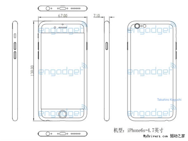 iphone 6s尺寸图曝光:机身竟然这么"厚"