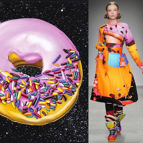 在宇宙里的甜甜圈VS在T台上的甜甜圈。