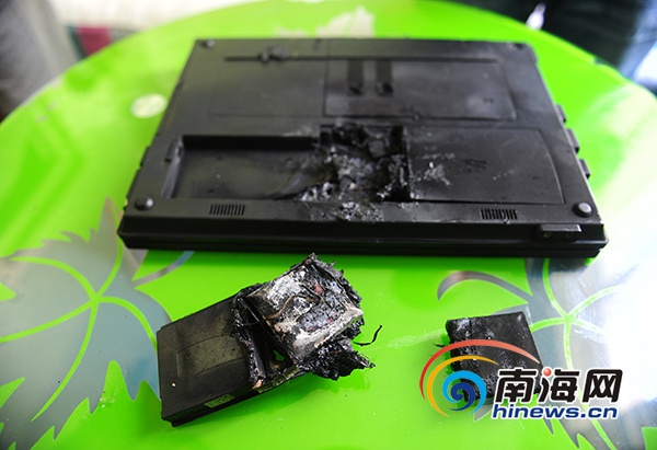 三亚市民网购笔记本电脑 开机充电时起火爆炸