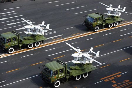 2009年国庆大阅兵中亮相的中国无人机(资料图)