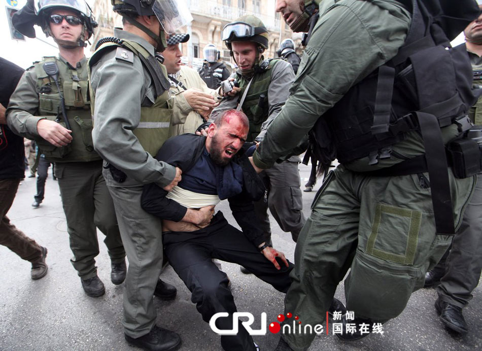 巴勒斯坦民众纪念 国土日 与以军爆发冲突(高清