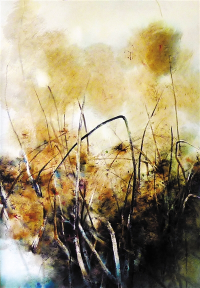 张小纲水彩画《荷·境》 (资料图片)