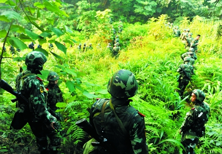 对歌乐山进行地毯式搜索 市公安局供图