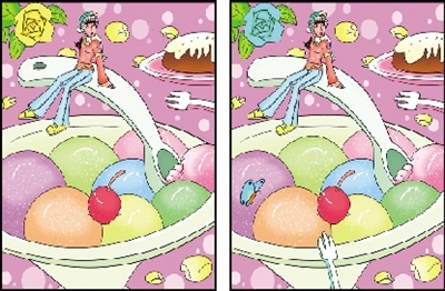 仔细看,找出左右两图的不同之处,答案下期公布.