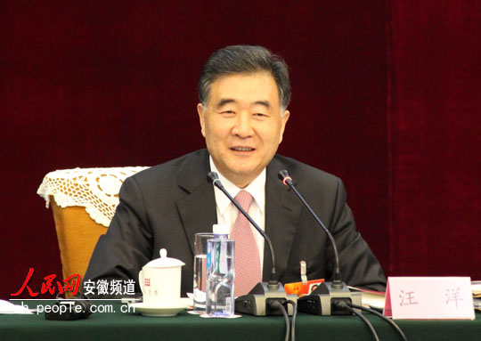汪洋参加安徽代表团审议