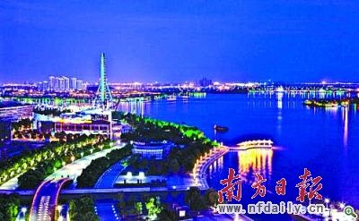 金鸡湖夜景图.