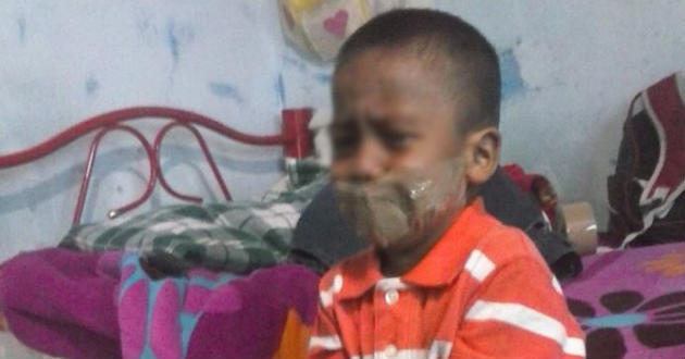 墨西哥狠心外婆责罚外孙用胶带封嘴(网页截图）