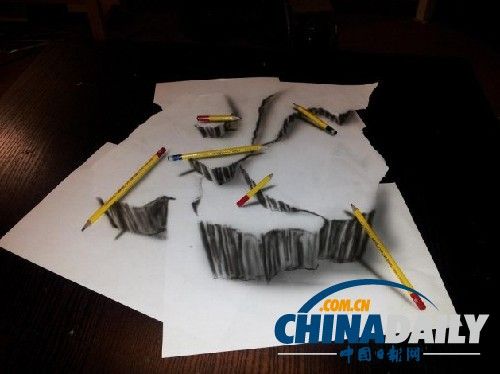 画儿从纸上跳出来!荷兰艺术家打造逼真3d素描画