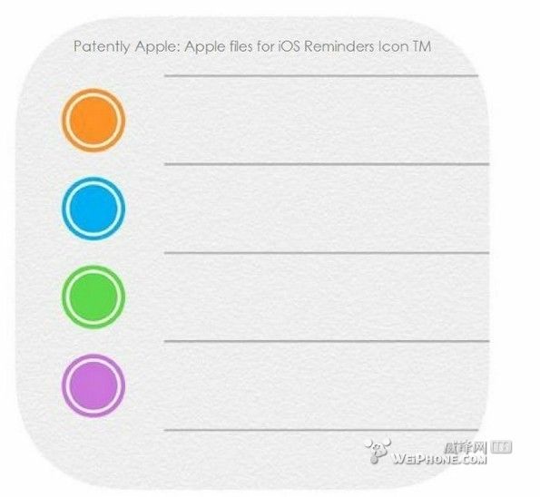 苹果获得新专利:ios 6"提醒事项"应用图标