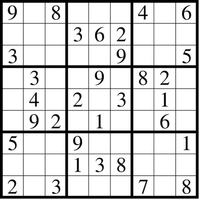 滚动新闻 > 正文  游戏规则: 在每个小格子里填上1至9中的数字,使得每