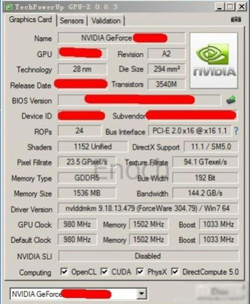 GTX660 GPU-Z截图（图片来自网络）