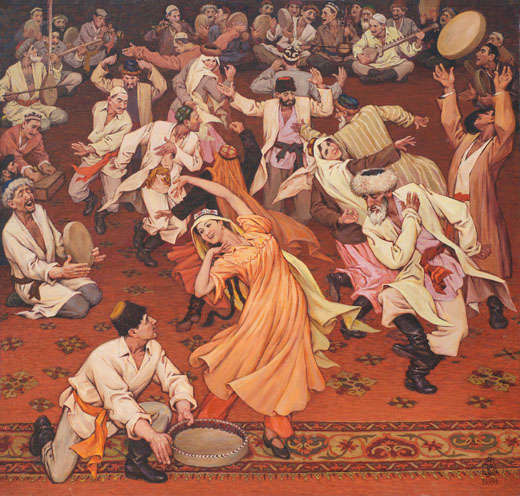 八十顶尖油画家共绘新疆风情张春贤称赞画得太好了