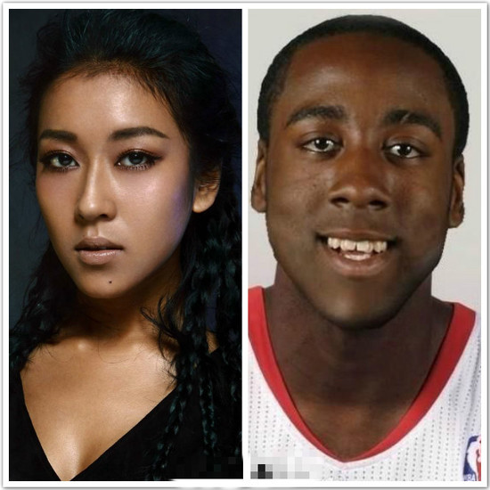 吉克隽逸撞脸nba球星 被调侃"哈登隔代远亲"(图)
